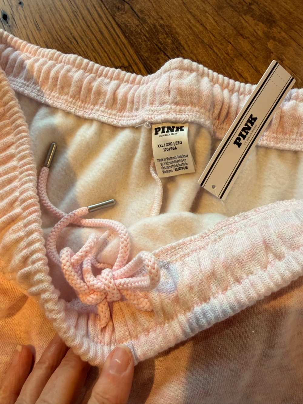 XXL PINK Victoria’s Secret Sweatpants Sparkly Pink Plus Size 2X VS MSRP $60 cozy - Picture 4 of 10